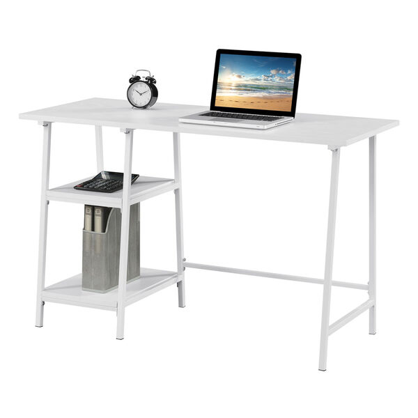 Design2Go White Wood Metal Desk, image 3