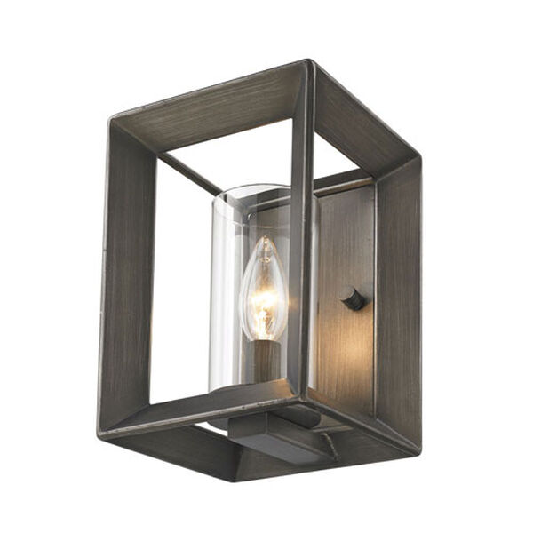 Smyth Gunmetal Bronze One-Light Wall Sconce with Clear Glass, image 4