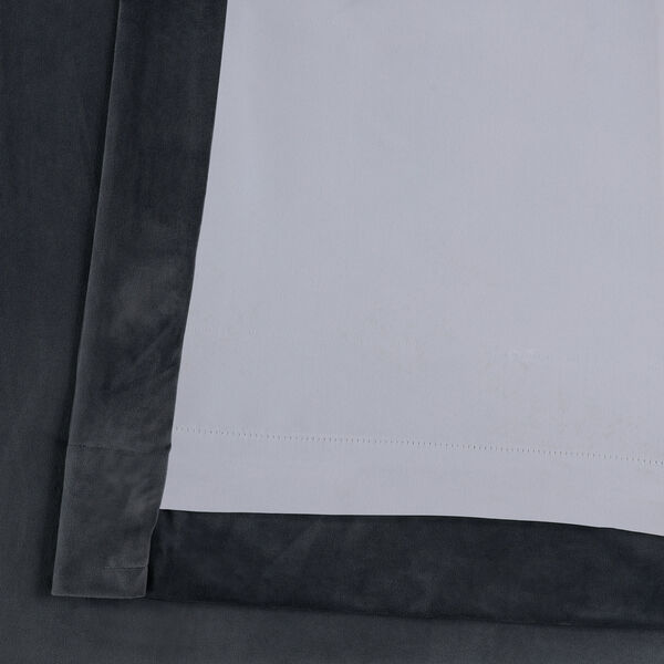 Distance Blue Grey Signature Blackout Velvet Single Panel Curtain 50 x 96, image 6