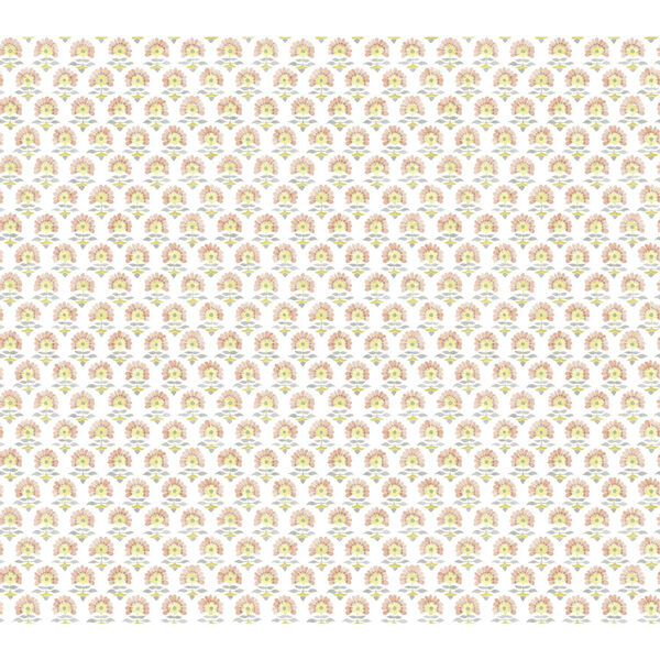 Small Prints Resource Library Peach and Yellow Two-Inch Petite Fleur Wallpaper - SAMPLE SWATCH ONLY, image 1