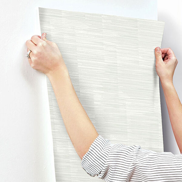 Norlander White and Off White Balanced Wallpaper - SAMPLE SWATCH ONLY, image 3