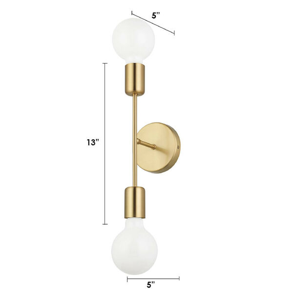Avondale Brushed Gold Two-Light Wall Sconce, image 2
