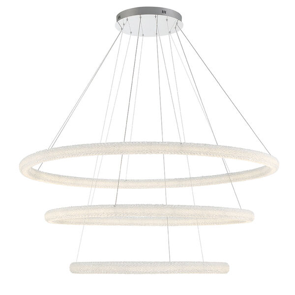 Sassi Chrome 60-Inch LED Tiered Chandelier, image 1