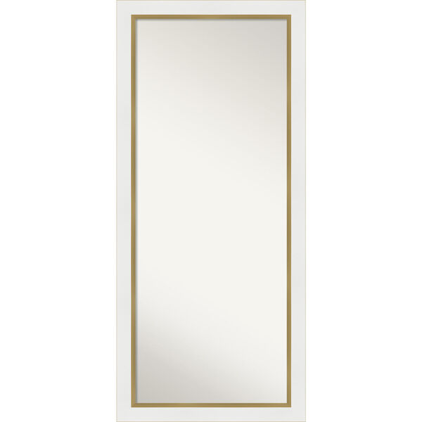 Eva White and Gold 29W X 65H-Inch Full Length Floor Leaner Mirror, image 1