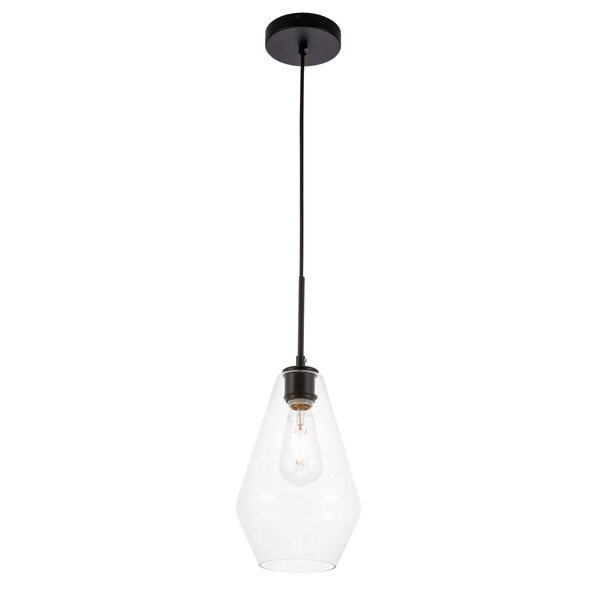 Gene Black Seven-Inch One-Light Mini Pendant with Clear Glass, image 6