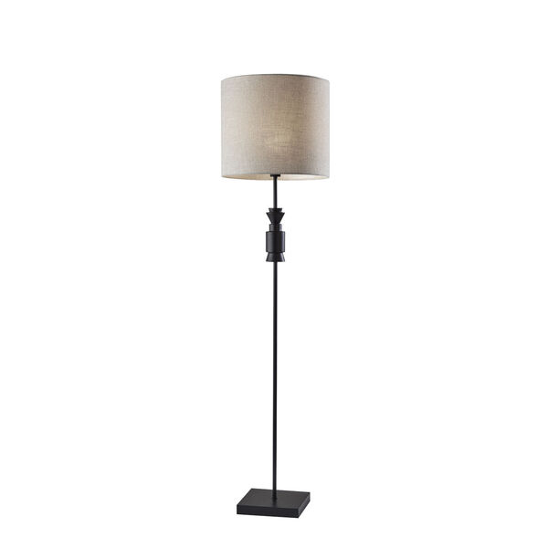 Elton Black Wooden Accent One-Light Floor Lamp, image 1