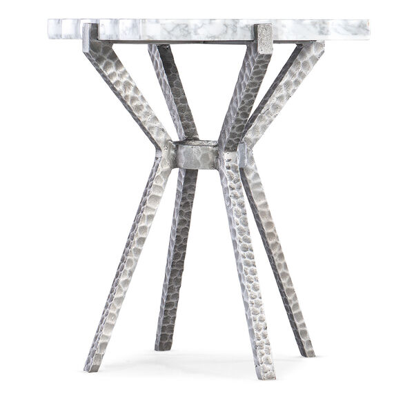 Melange Glendon Silver and White Side Table, image 1