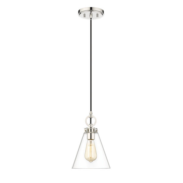 Harper Polished Nickel One-Light Eight-Inch Pendant, image 1