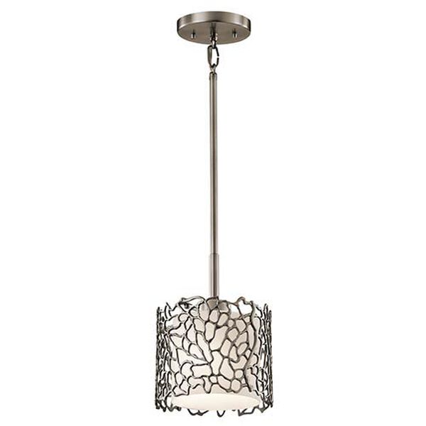 Silver Coral Classic Pewter One-Light 7.25-Inch Wide Mini-Pendant, image 1
