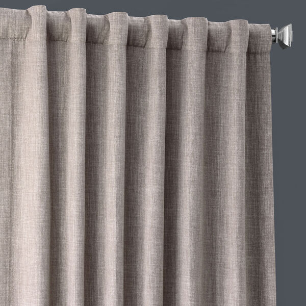 Grey Mink 84 x 50 In. Faux Linen Blackout Curtain Single Panel, image 5