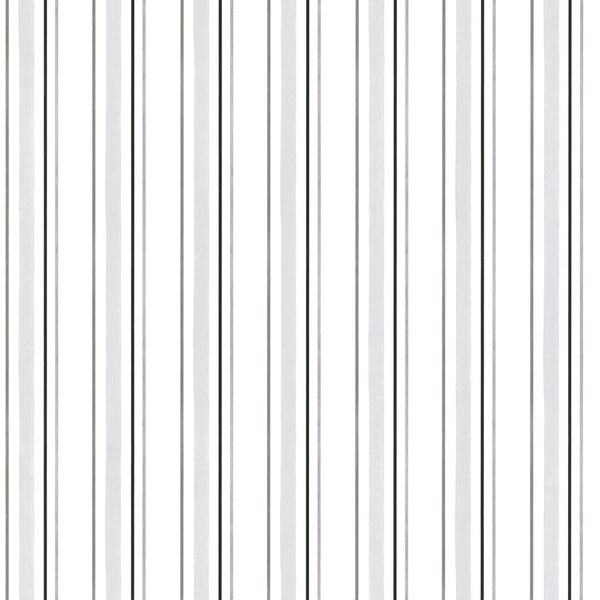 Black, Light Grey and White Stripe Wallpaper - SAMPLE SWATCH ONLY, image 1