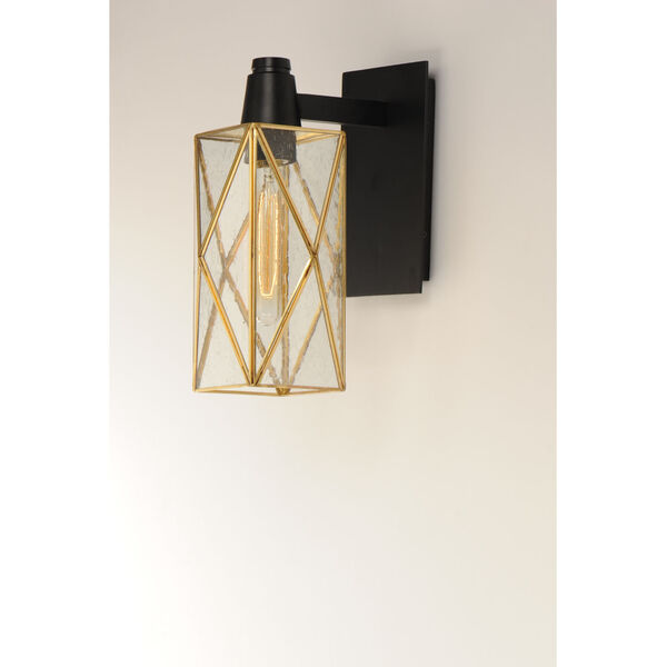 Norfolk Black and Burnished Brass One-Light Outdoor Wall Mount, image 3