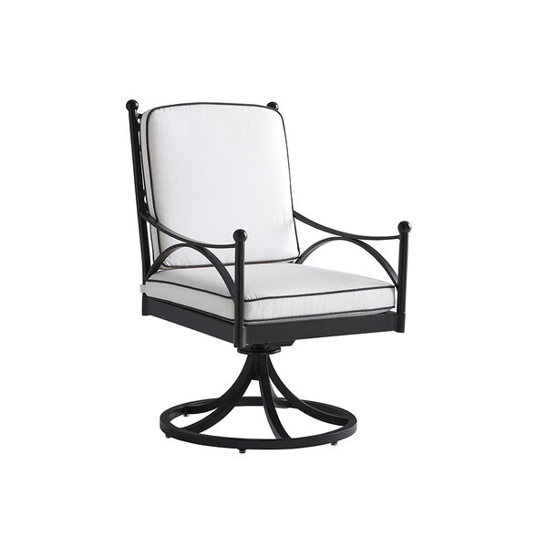 Pavlova Graphite and White Swivel Rocker Dining Chair, image 1
