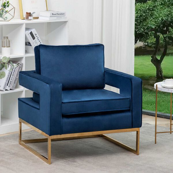 Blue Chair with Gold Frame, image 1
