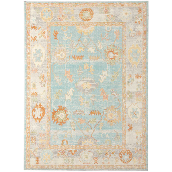 Bohemian Light Blue Rectangle 5 Ft. 1 In. x 7 Ft. 6 In. Rug, image 1
