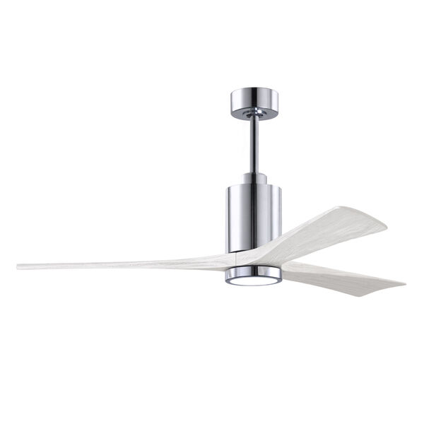 Patricia-3 Polished Chrome and Matte White 60-Inch Ceiling Fan with LED Light Kit, image 1