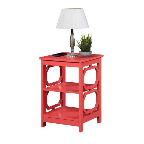 Omega Coral End Table with Shelves, image 1