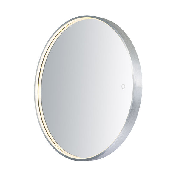 Mirror Brushed Aluminum 28-Inch One-Light ADA LED Round Mirror, image 1