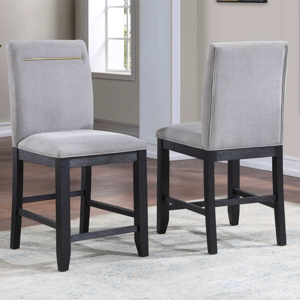 Yves Rubbed Charcoal and Light Grey Counter Chair, image 1