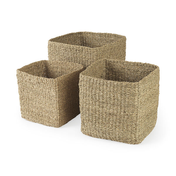 Copenhagen Medium Brown Square Basket, Set of 3, image 1