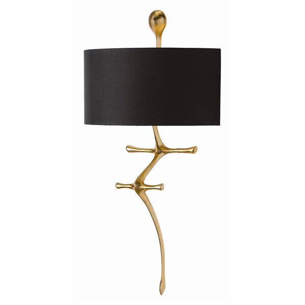 Gilbert Cast and Gold Leaf One-Light Wall Sconce, image 1