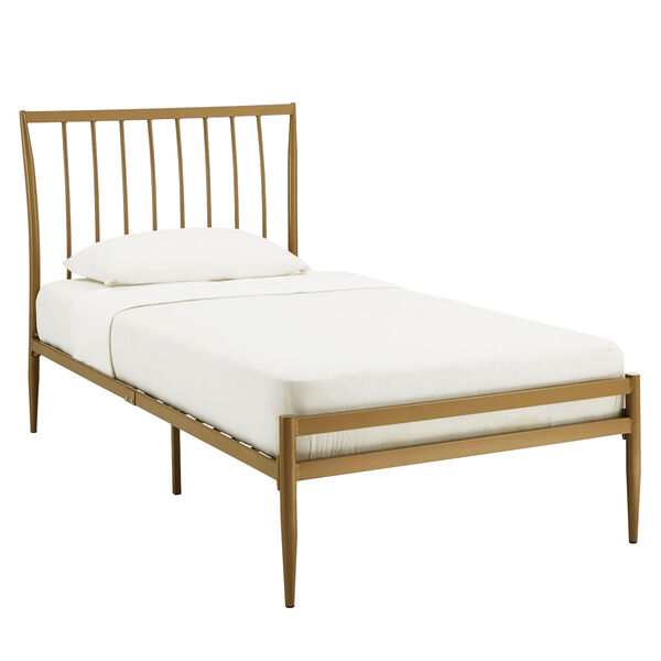 Kennedy Gold Twin Metal Spindle Bed, image 1