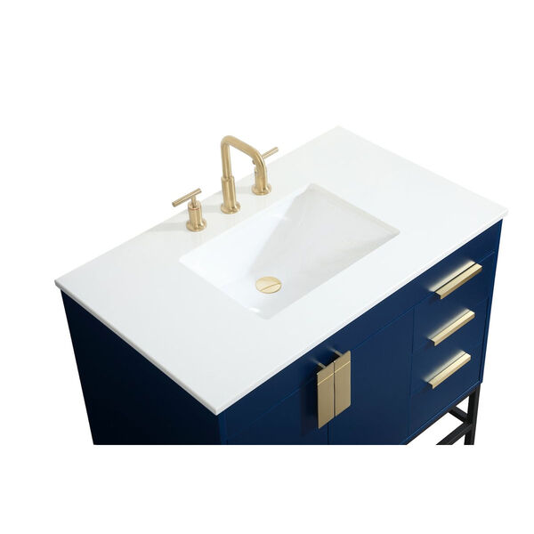 Eugene Blue 36-Inch Single Bathroom Vanity, image 3