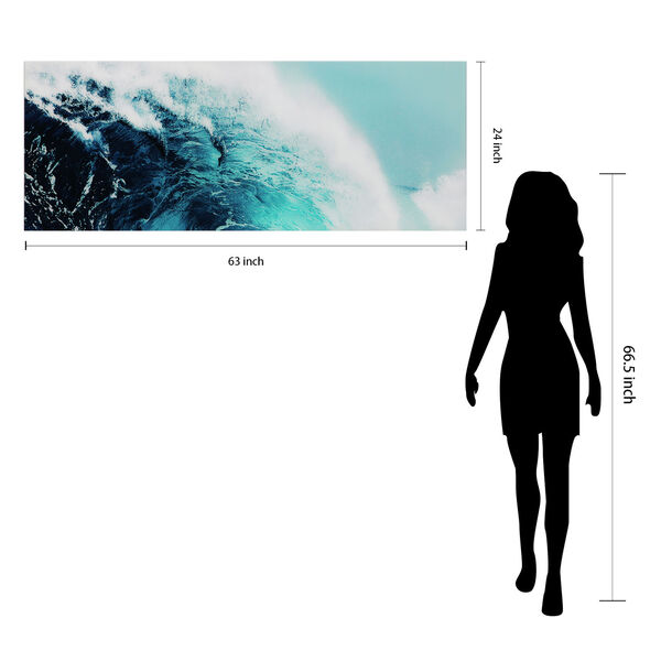 Blue Wave 1 Frameless Free Floating Tempered Glass Graphic Wall Art, image 6