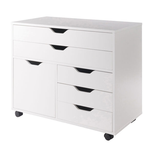 Halifax White Three-Section Mobile Storage Cabinet, image 1