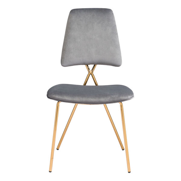 Chloe Gray and Gold Dining Chair, Set of Two, image 4
