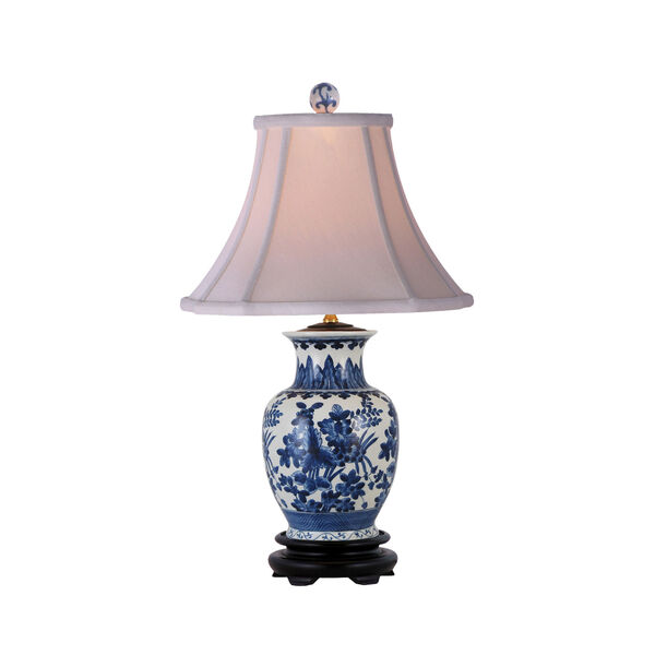 Blue and White One-Light Porcelain Jar Table Lamp, image 1