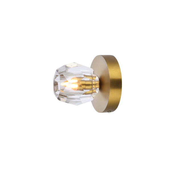 Eren Gold One-Light Flush Mount with Royal Cut Clear Crystal, image 6