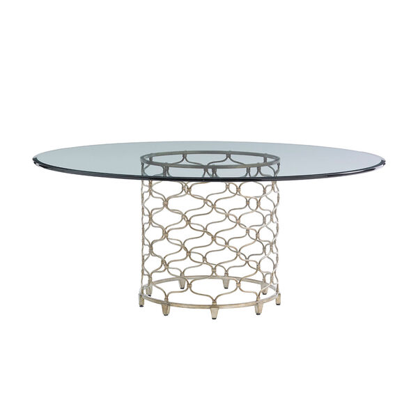 Laurel Canyon Silver Bollinger Round Dining Table With 72 In. Glass Top, image 1