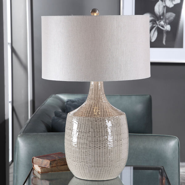 Felipe Brushed Nickel and Gray Table Lamp, image 2