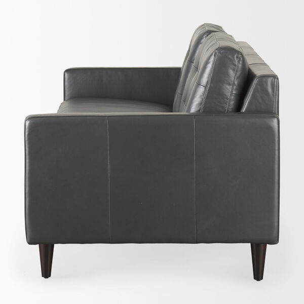 Olaf Gray Leather Sofa, image 3