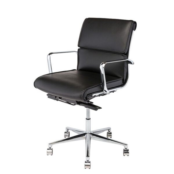 Lucia Matte Black and Silver Office Chair, image 1