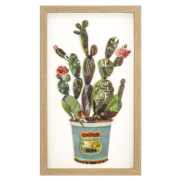 Multicolor 12-Inch Cactus Collage I Landscape, image 1
