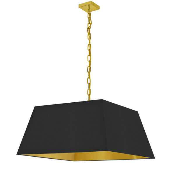 Milano Aged Brass and Black One-Light Large Pendant, image 1