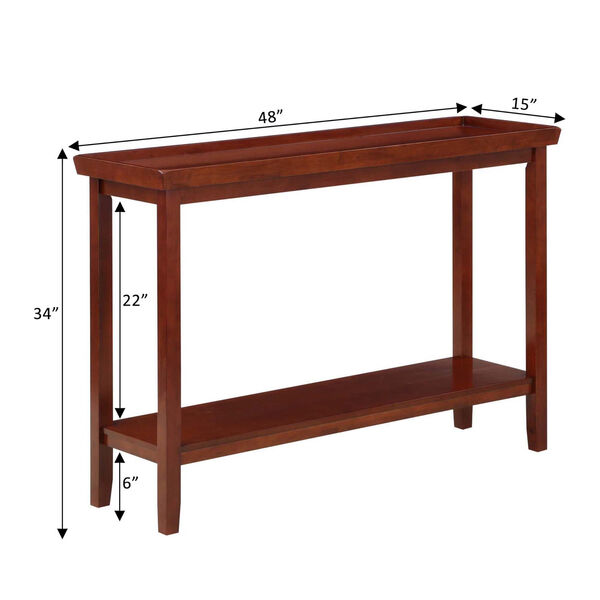 Ledgewood Mahogany Console Table with Shelf, image 4