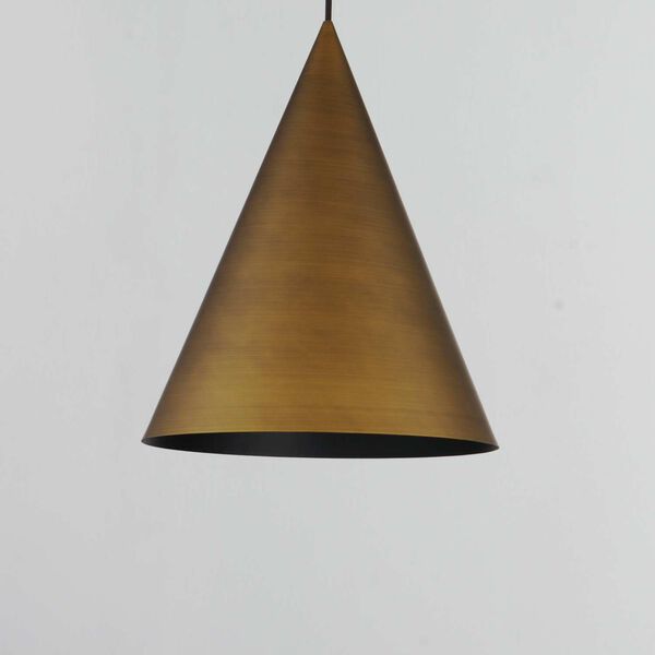 Pitch Antique Brass 14-Inch LED Suspension Pendant, image 2