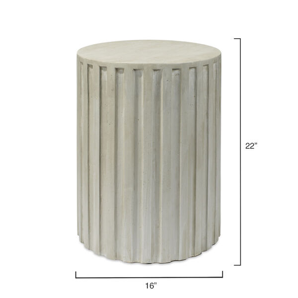 Fluted Grey Column Side Table, image 6