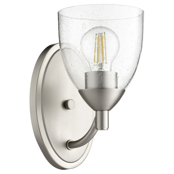 Barkley Satin Nickel with Clear Six-Inch One-Light Wall Mount, image 1