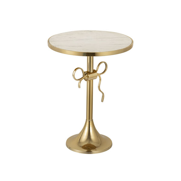 Toledo Gold Side Table with Round Marble Top, image 2