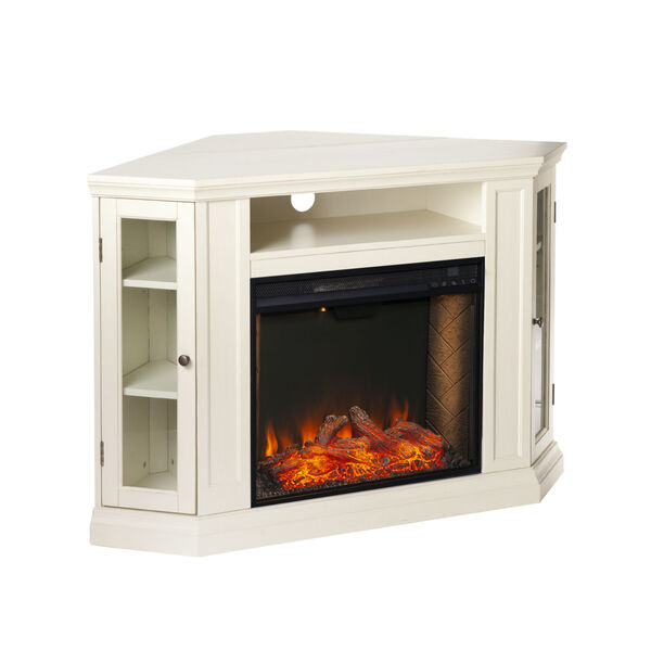 Claremont Ivory Smart Electric Fireplace with Storage, image 5
