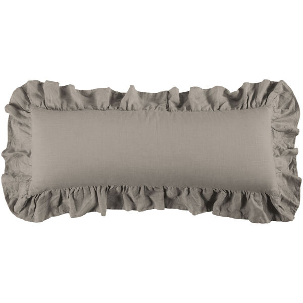 Luna Taupe 14 In. X 36 In. Ruffled Throw Pillow, image 1
