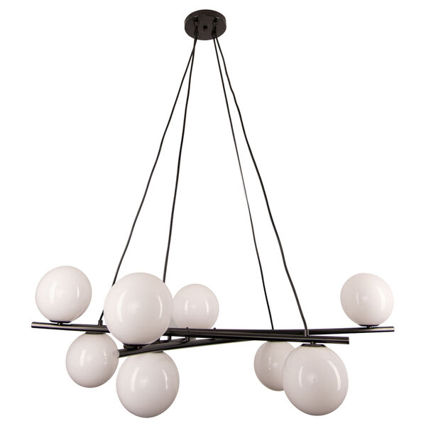 Perch Acid Dipped Black Eight-Light Chandelier, image 2