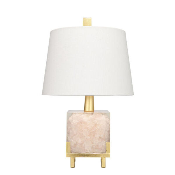 Diana Pink Quartz and Gold Leaf One-Light Table Lamp, image 1