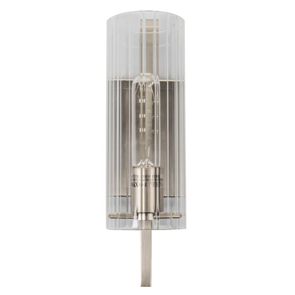 Faceted Brushed Nickel One-Light Wall Sconce, image 2
