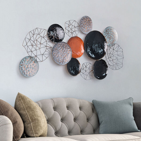 Plateau Hand Painted Etched Metal Wall Sculpture, image 1
