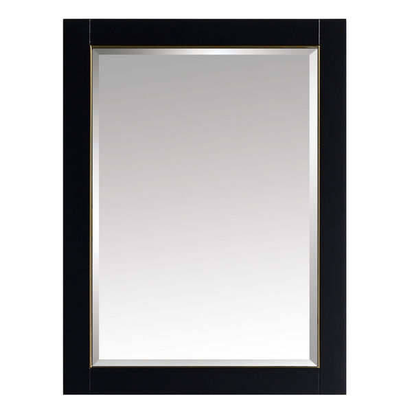 Black 24-Inch Mirror with Gold Trim, image 1